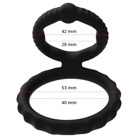 Men's Play - penis- og testikkelring (svart)