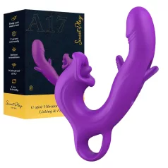   Erospace Sweet Play - tungeliknende klitorisstimulator og nikkende G-punktvibrator (lilla)