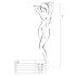 Passion BS001 - sortt nettingdrakt med store masker (svart) - S-L