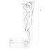 Passion BS020 - dekorativ åpen jumpsuit (hvit) - S-L