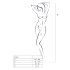 Passion BS024 - Hjerteformet netting-sett (hvit) - S-L