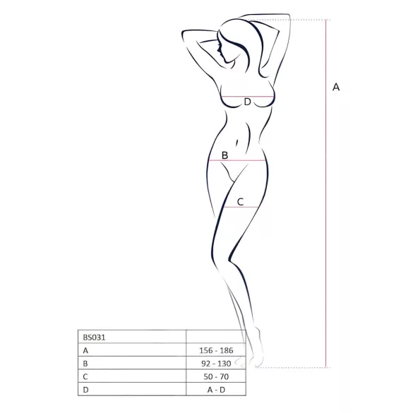 Passion BS032 - Åpen netting catsuit (svart) - S-L