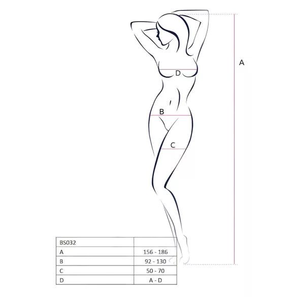 Passion BS032 - rød netting catsuit med åpen rygg (S-L)