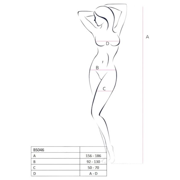 Passion BS046 - Blomstermønstret nettingsett (hvit) - S-L