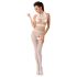 Passion BS048 - Åpen netting-body med halsbånd (hvit) - S-L
