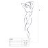 Passion BS048 - Åpen netting-body med halsbånd (hvit) - S-L
