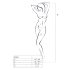 Passion BS054 - blomstrete nettingsett (hvit) - S-L