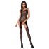 Passion BS061 - blomstrete netting-sett (svart) - S-L