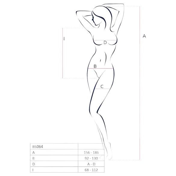 Passion BS064 - Åpen netting-body (rød) - S-L