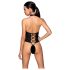 Passion Nancy - Åpen, cross-stroppet body (svart) - L/XL