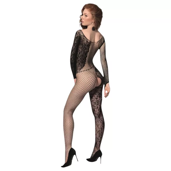 Passion BS107 - Blomstermønstret Netting Overall (Svart) - S-L