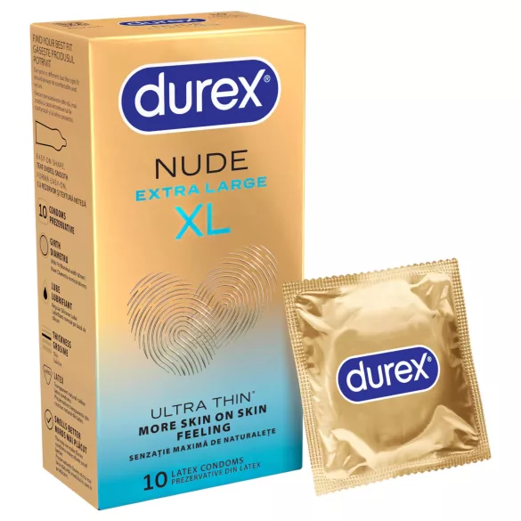 Durex Nude XL - ekstra store kondomer (10 stk)