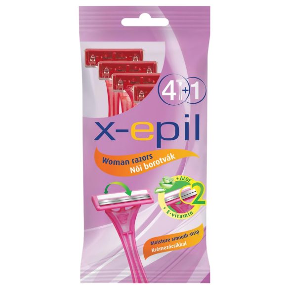 X-Epil - Engangs barberhøvel for kvinner med 2 blader (5 stk)