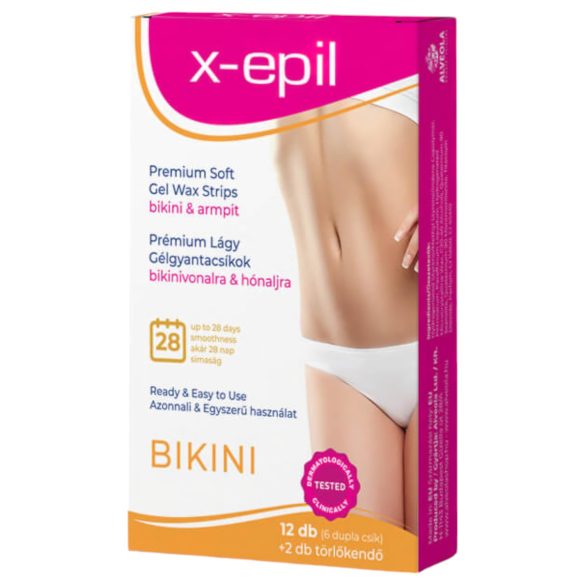 X-Epil - Ferdigbrukte voksstrips 12 stk - bikini/armhuler