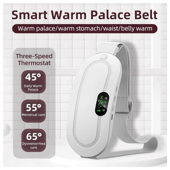 EMS - oppladbar menstruasjonsmassasje belte (hvit)