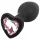 Sunfo - silikone anale plug med hjerteformet stein (svart-rosa)