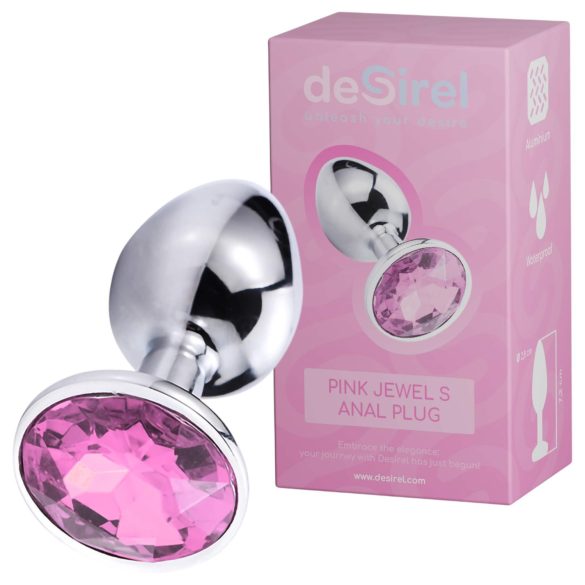 Desirel Pink Jewel S - analplugg (sølv-rosa)