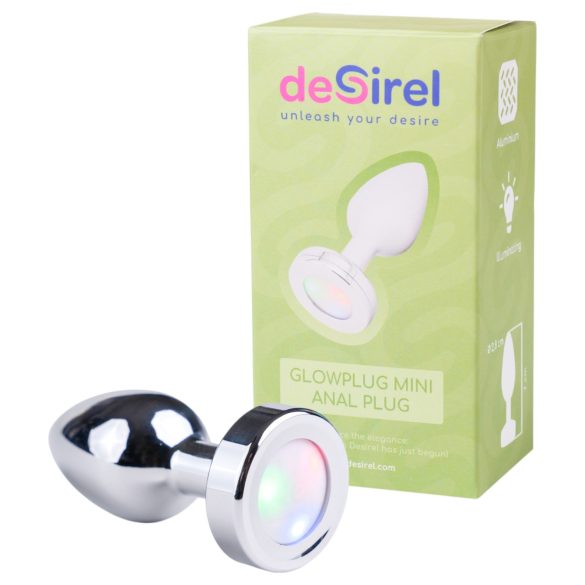 Desirel GlowPlug - lysende analplugg - liten (sølv)