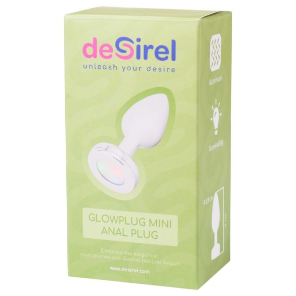 Desirel GlowPlug - lysende analplugg - liten (sølv)