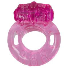 Vibrerende penisring med innebygd batteri (rosa)