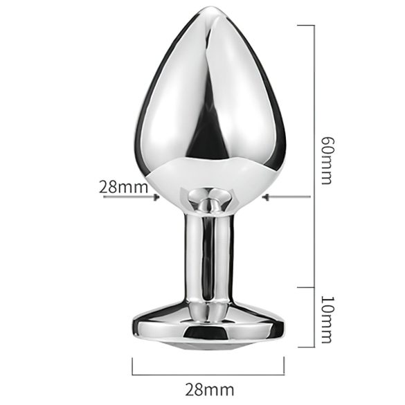 Sunfo - metall analplugg med hjerteformet lyseblå stein (sølv)