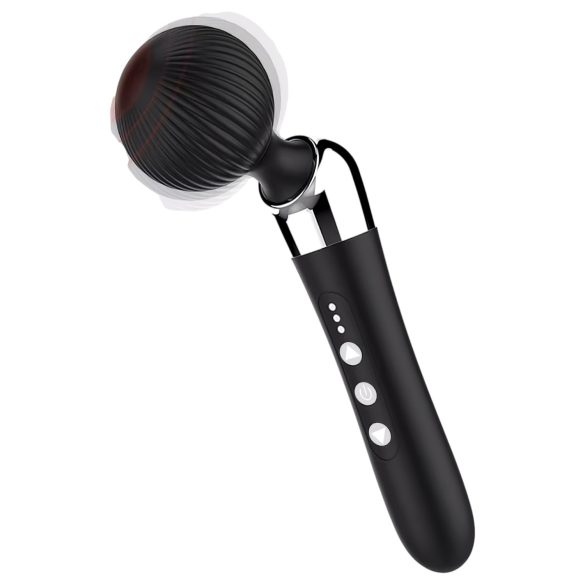 Bøyd, oppladbar massasjevibrator (svart)