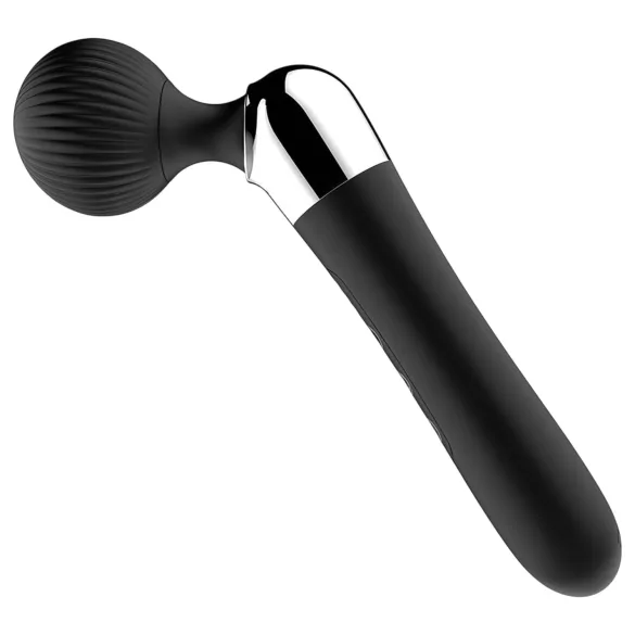 Bøyd, oppladbar massasjevibrator (svart)