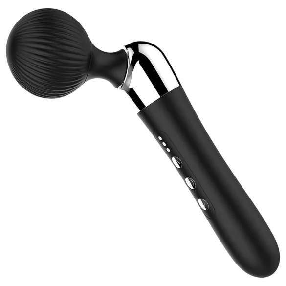 Bøyd, oppladbar massasjevibrator (svart)