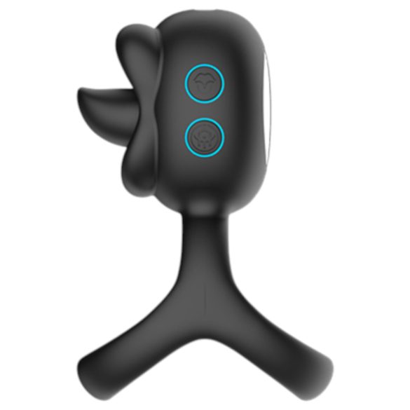 Biu-Biu - penisring og slikkende klitorisvibrator (svart)