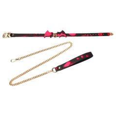 Fargeendrende halsbånd med bånd (svart)