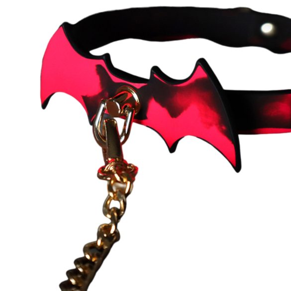 Fargeendrende halsbånd med kobbel (svart)