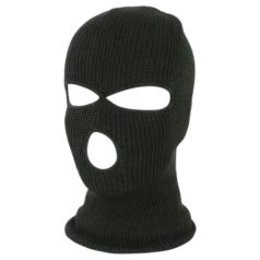 Balaclava - strikket maske med 3 åpninger (svart)