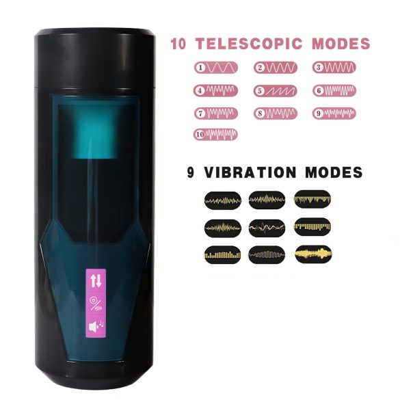 Lonely - skyvende, stønnende onanihylse (svart)