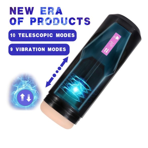 Lonely - skyvende, stønnende onanihylse (svart)