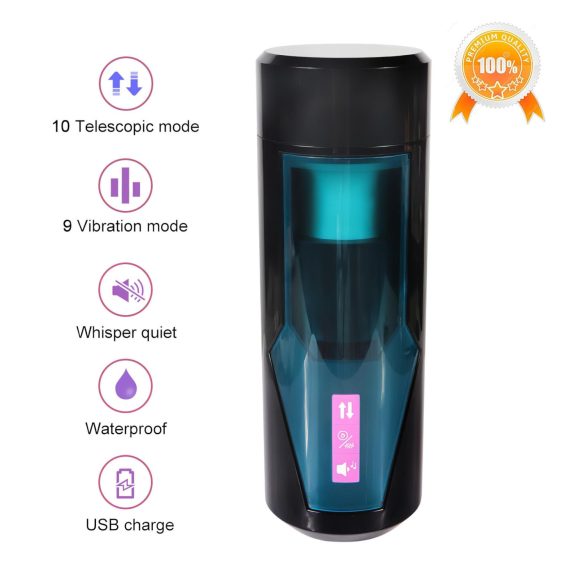 Lonely - skyvende, stønnende onanihylse (svart)