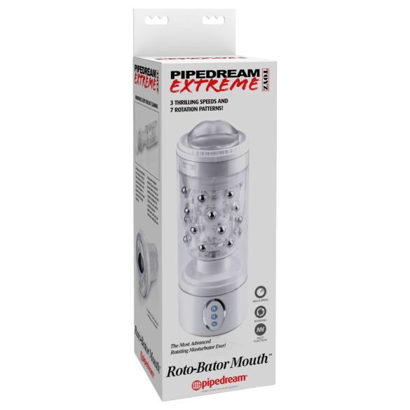 PDX Roto-Bator - vibrasjons munnmasturbator (hvit)