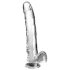 King Cock Klar 11 - testikulær dildo (gjennomsiktig)