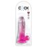 King Cock Clear 7 - realistisk dildo med testikler (rosa)