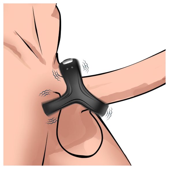 AlvUp - vibrasjons penis- og testikkelring (svart)