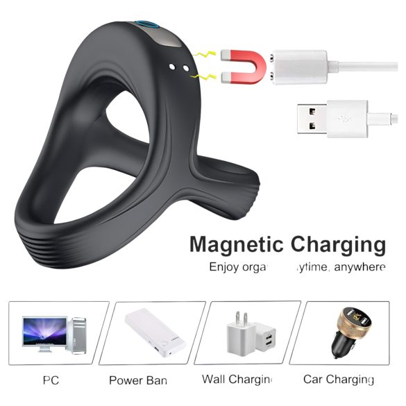 AlvUp - vibrasjons penis- og testikkelring (svart)