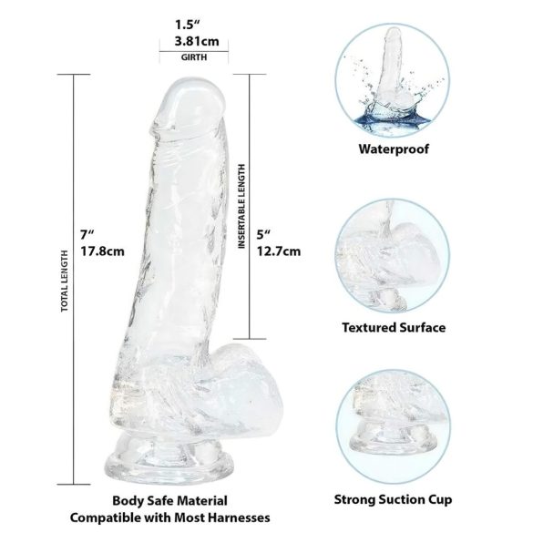 Addiction Crystal - sugekopp-dildo (gjennomsiktig) - 18 cm