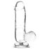 Addiction Crystal - gjennomsiktig sugedildo med ball, 15 cm