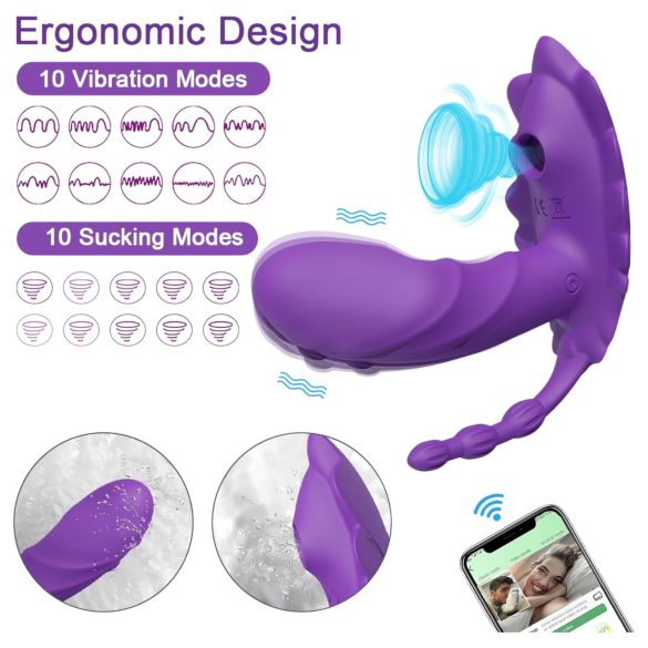 AlvUp - oks, suge og vibrerende bærbar vibrator (lilla)