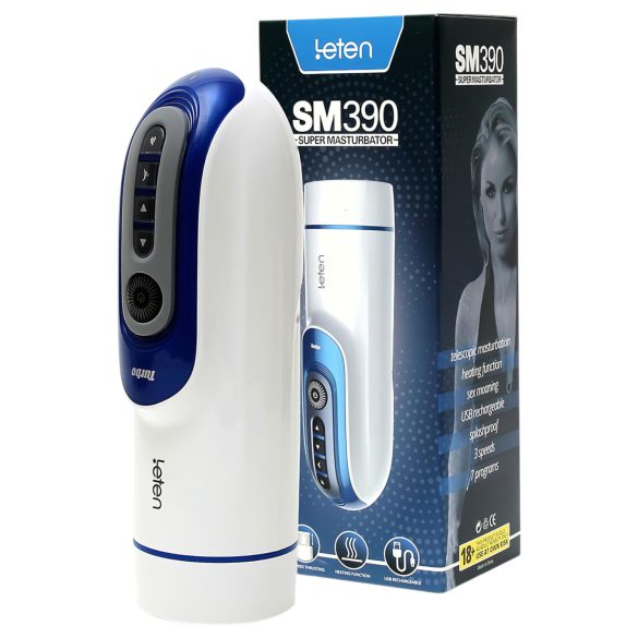 Leten SM390 - stønner og varmer masturbator (hvit)