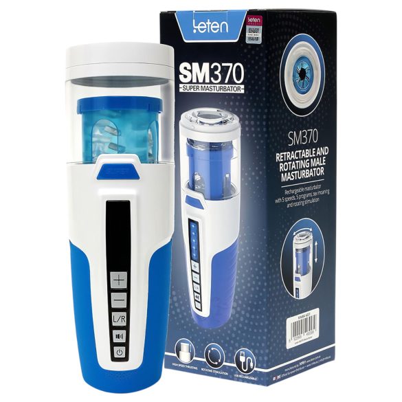Leten SM370 - Stønnende, Roterende Masturbator (Hvit)