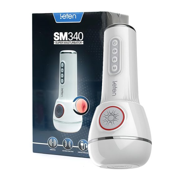 LETEN SM340 - oppladbar, vibrerende, sugende, stønnende masturbator
