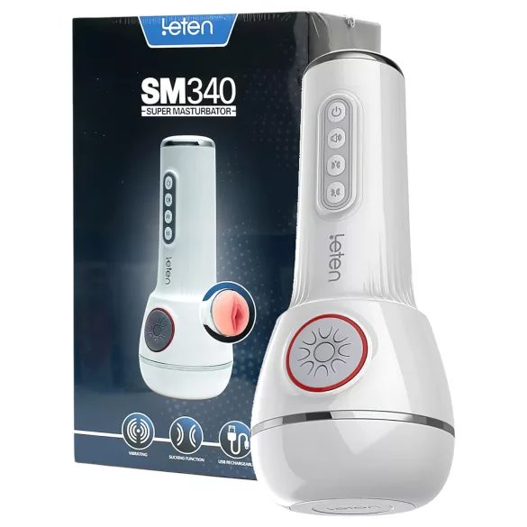 LETEN SM340 - oppladbar, vibrerende, sugende, stønnende masturbator