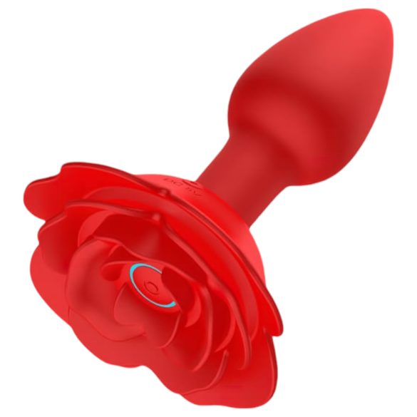 Rose Plug - oppladbar, fjernkontroll anal vibrator (rød)
