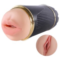 Lonely - Munn & kunstig vagina masturbator (natur-svart)