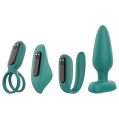 Sex HD - trådløst vibratorsett med fjernkontroll (4 deler, grønn)   Sex HD - trådløst vibratorsett med fjernkontroll (4 deler, grønn)
